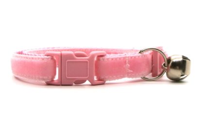 Light Pink Velvet Breakaway Cat Collar