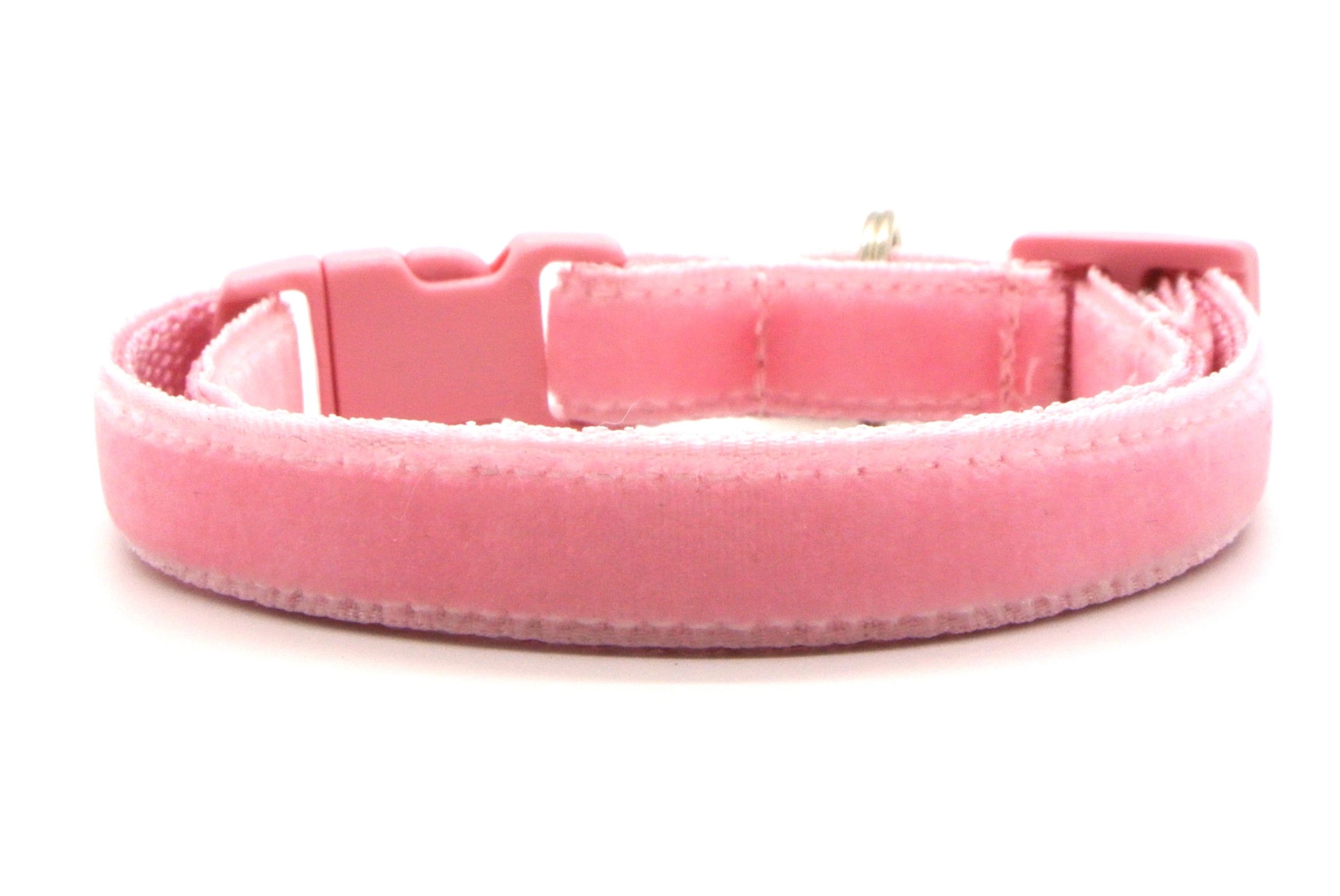 Cat Collar - Color Collection - Pastel Pink - Baby Pink Cat Collar -  Breakaway Buckle or Non-Breakaway / Cat, Kitten + Small Dog Sizes