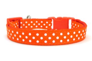 Orange Polka Dot Breakaway Cat Collar