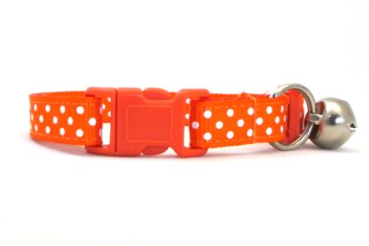 Orange Polka Dot Breakaway Cat Collar