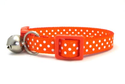 Orange Polka Dot Breakaway Cat Collar