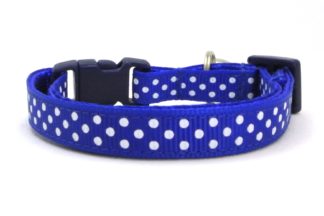 Royal Blue Polka Dot Breakaway Cat Collar