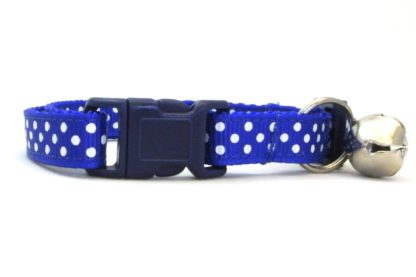 Royal Blue Polka Dot Breakaway Cat Collar