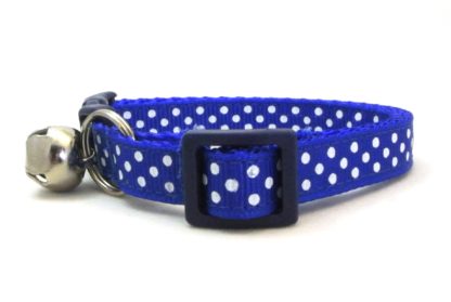 Royal Blue Polka Dot Breakaway Cat Collar