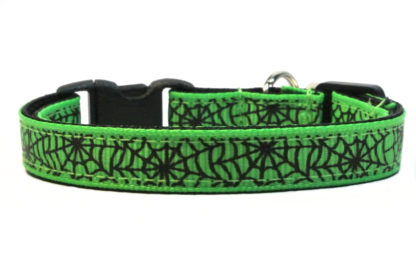 Green Spiderwebs Breakaway Cat Collar